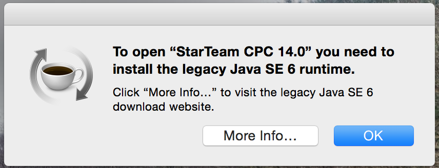 java legacy se6 runtime for mac